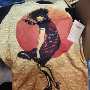 Lapis Women's Graphic Tee - Red, Black, and Beige